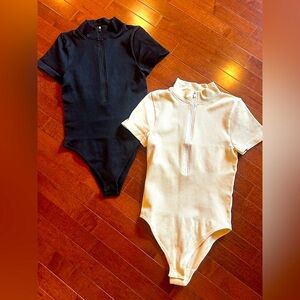 New Set of Two Ribbed Bodysuits